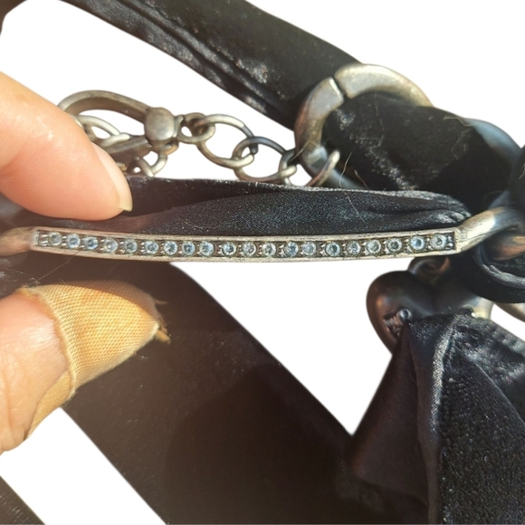 Rare Vintage Juicy Couture Black Velvet Chain Belt - Picture 3 of 7